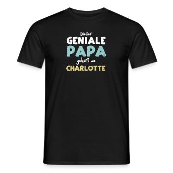 Dieser Geniale Papa Gehört Zu Ch... - Männer T-Shirt - Schwarz - Vorne - AI Model Male 178 light (178cm)