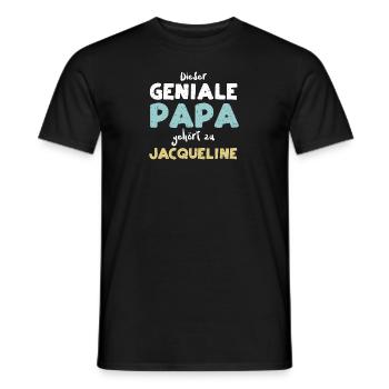 Dieser Geniale Papa Gehört Zu Ja... - Männer T-Shirt - Schwarz - Vorne - AI Model Male 178 light (178cm)