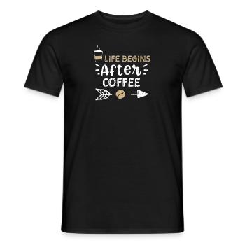 Life Begins After Coffee - Coffee - Männer T-Shirt - Schwarz - Vorne - AI Model Male 178 light (178cm)
