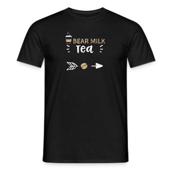 Thé au lait d’ours - Café - T-shirt homme - noir - Devant - AI Model Male 178 light (178cm)