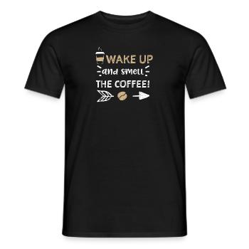 Réveillez-vous et sentez le café! - T-shirt homme - noir - Devant - AI Model Male 178 light (178cm)