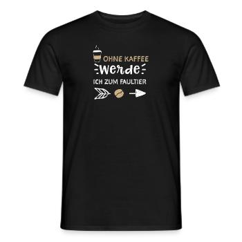 Ohne Kaffee Werde Ich Zum Faultier - Männer T-Shirt - Schwarz - Vorne - AI Model Male 178 light (178cm)