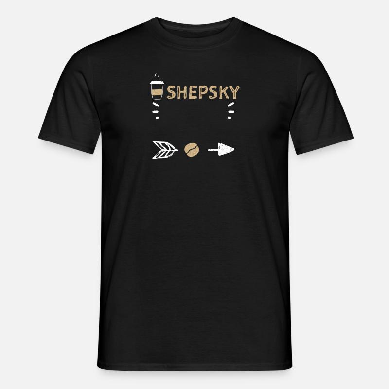 Shepsky - Coffee - Männer T-Shirt - Schwarz