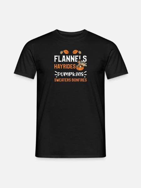 Flannels Hayrides Pumpkins Sweat... - Men's T-Shirt - black