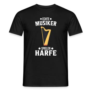 Harfe Harfe spielen Harfenistin Harfenist Spruch - Männer T-Shirt - Schwarz - Vorne - AI Model Male 178 light (178cm)