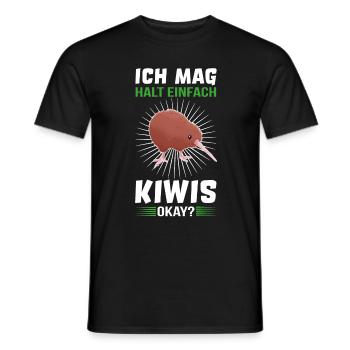 Kiwi Vogel Schnepfenstrauß Kiwis Neuseeland lustig - Männer T-Shirt - Schwarz - Vorne - AI Model Male 178 light (178cm)