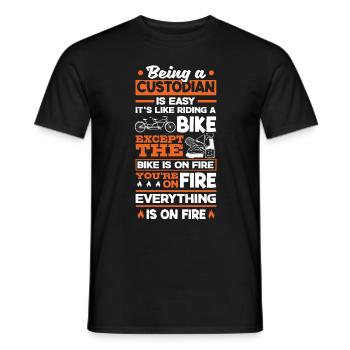 School Custodian Janitor Being A Custodian Is - Men's T-Shirt - black - Front - AI Model Male 178 light (178cm)