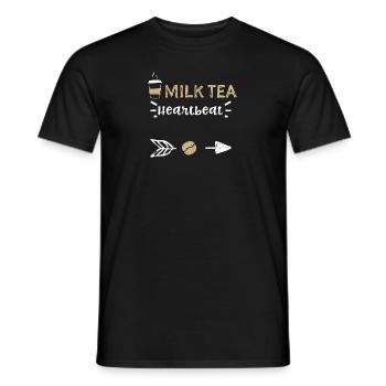 Milk Tea Heartbeat - Coffee - Men's T-Shirt - black - Front - AI Model Male 178 light (178cm)