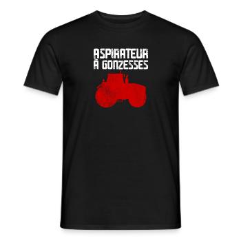 Tracteur - Aspirateur à Gonzesses - T-shirt homme - noir - Devant - AI Model Male 178 light (178cm)