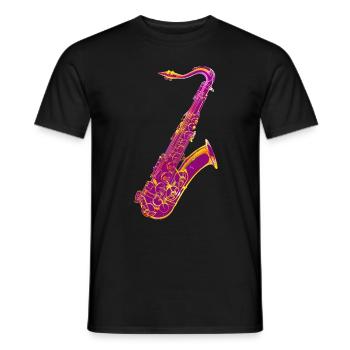 Saxophon - Männer T-Shirt - Schwarz - Vorne - AI Model Male 178 light (178cm)