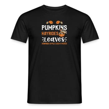 Pumpkins Hayrides Leaves Bonfire... - Männer T-Shirt - Schwarz - Vorne - AI Model Male 178 light (178cm)