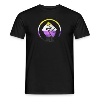 Fist Flag out Nichtbinär - Männer T-Shirt - Schwarz - Vorne - AI Model Male 178 light (178cm)