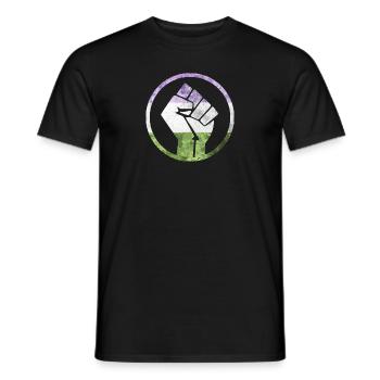 Faust Flagge raus Genderqueer - Männer T-Shirt - Schwarz - Vorne - AI Model Male 178 light (178cm)
