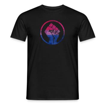 Fist Flag out Bisexual - T-shirt homme - noir - Devant - AI Model Male 178 light (178cm)