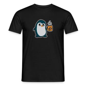 Café pingouin - T-shirt homme - noir - Devant - AI Model Male 178 light (178cm)