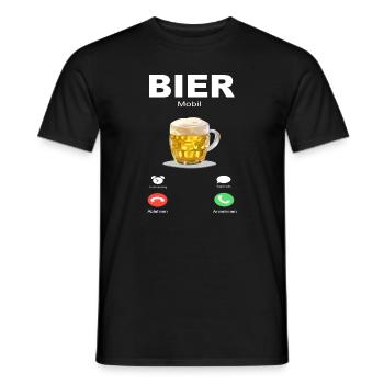 Bier ruft an - Männer T-Shirt - Schwarz - Vorne - AI Model Male 178 light (178cm)