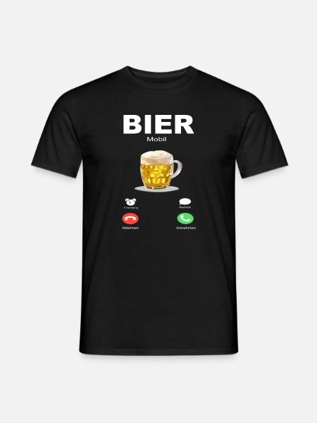 Bier ruft an - Männer T-Shirt - Schwarz