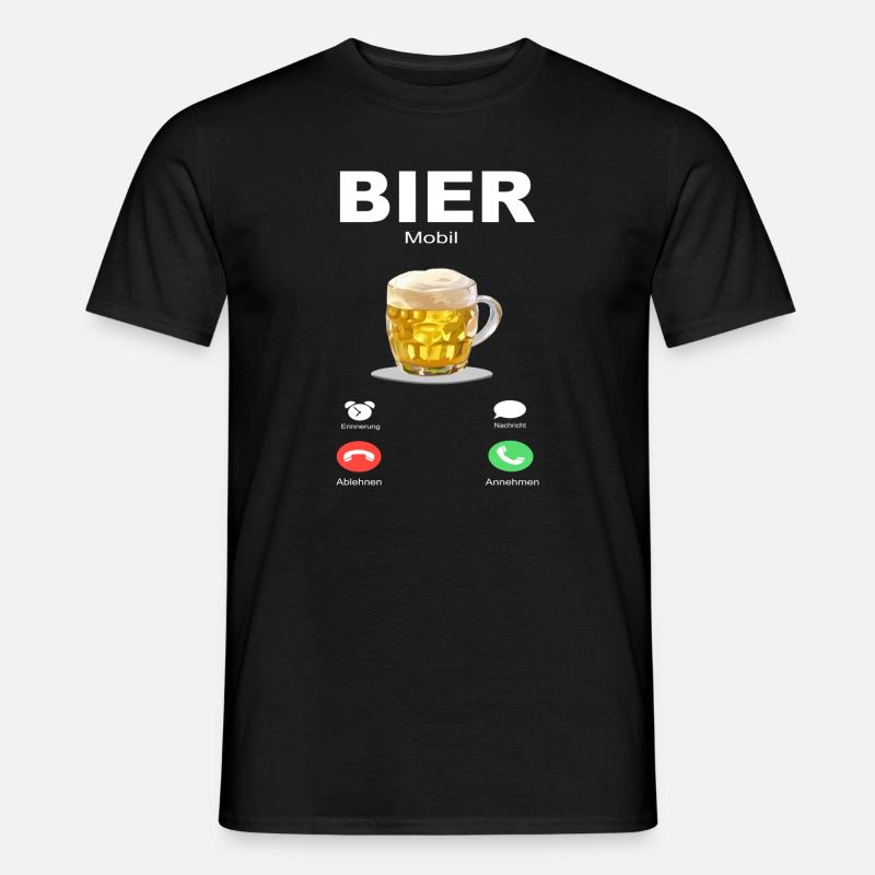 Bier ruft an - Männer T-Shirt - Schwarz