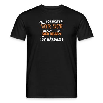 Vorsicht Vor Der Hexe Der Besen... - Männer T-Shirt - Schwarz - Vorne - AI Model Male 178 light (178cm)