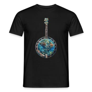 Fish Banjo - Men's T-Shirt - black - Front - AI Model Male 178 light (178cm)