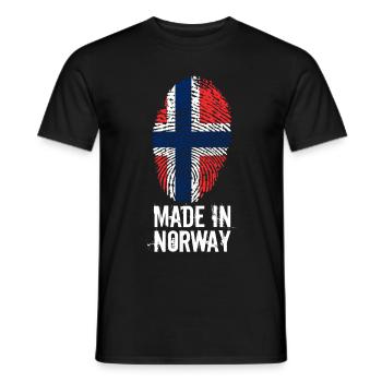 Made In Norway / Norwegen / Norge / Noreg - Männer T-Shirt - Schwarz - Vorne - AI Model Male 178 light (178cm)