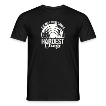 La meilleure vue vient de la randonnée, de l’alpinisme - T-shirt homme - noir - Devant - AI Model Male 178 light (178cm)