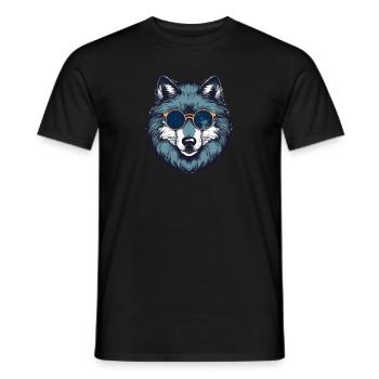 Lunettes de soleil loup-garou loup - T-shirt homme - noir - Devant - AI Model Male 178 light (178cm)