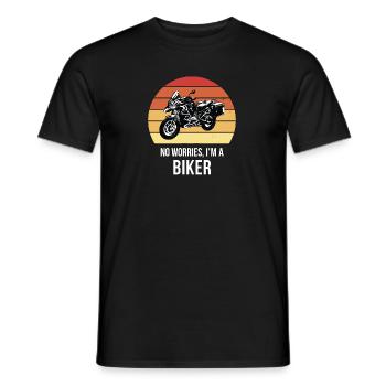 Pas de soucis, je suis un motard - T-shirt homme - noir - Devant - AI Model Male 178 light (178cm)