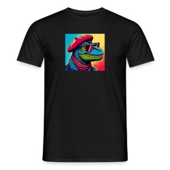 Dino PopArt Portrait - T-shirt homme - noir - Devant - AI Model Male 178 light (178cm)