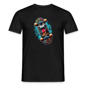 Just Freaks - Skate Board Sk8 Graffiti Skull - Men's T-Shirt - black - Front - AI Model Male 178 light (178cm)