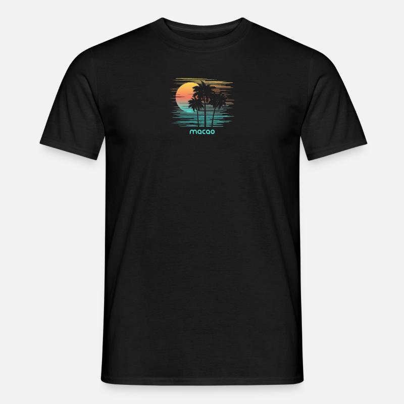 Macao Stilvoller Souvenirurlaub - Männer T-Shirt - Schwarz