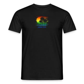 Santa Cruz California LGBTQ Rainbow Flag Pride - Men's T-Shirt - black - Front - AI Model Male 178 light (178cm)