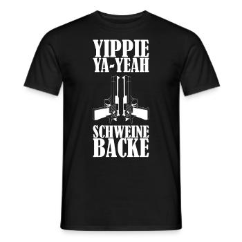 Schweinbacke Spruch Geschenk - Männer T-Shirt - Schwarz - Vorne - AI Model Male 178 light (178cm)