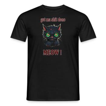 get my shit done cat - Männer T-Shirt - Schwarz - Vorne - AI Model Male 178 light (178cm)