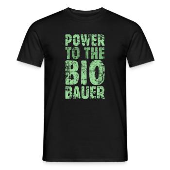 Power to the Biobauer Bio Grün Hell - Männer T-Shirt - Schwarz - Vorne - AI Model Male 178 light (178cm)