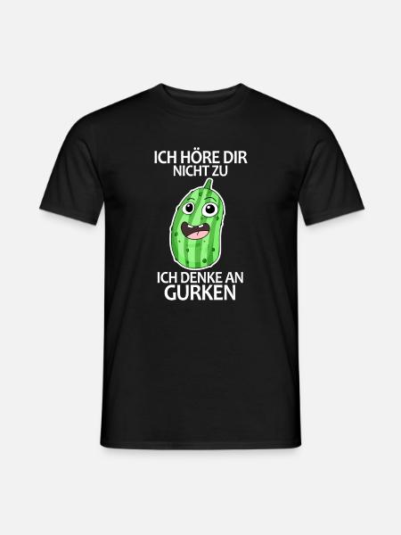 Ich denke an Gurken - Männer T-Shirt - Schwarz