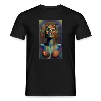 Beautiful fantasy Skull - Men's T-Shirt - black - Front - AI Model Male 178 light (178cm)