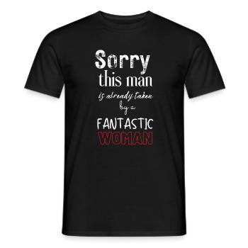 Taken by a Fantastic Woman Typo Tee - Men's T-Shirt - black - Front - AI Model Male 178 light (178cm)