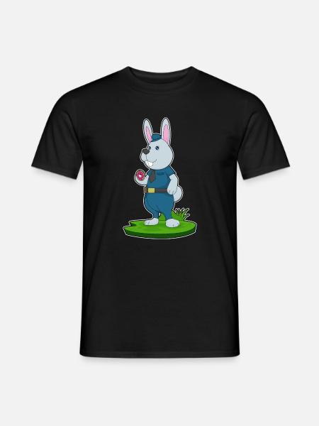 Bunny Policeman Donut Police - Men's T-Shirt - black