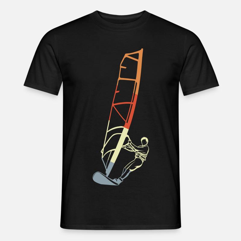 Lustiger Windsurfer Junge - Männer T-Shirt - Schwarz