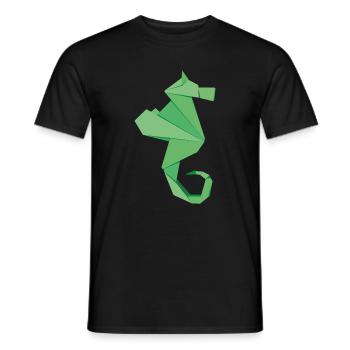abstrakte Seepferdchen Abzeichen im Origami-Style - Männer T-Shirt - Schwarz - Vorne - AI Model Male 178 light (178cm)