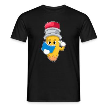 Pencil Teacher Book School - Men's T-Shirt - black - Front - AI Model Male 178 light (178cm)