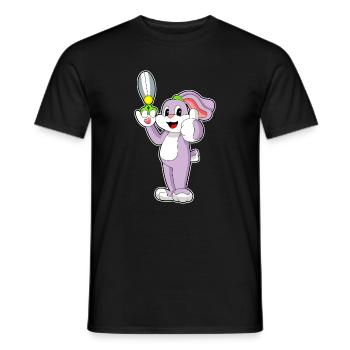Ciseaux de coiffeur lapin - T-shirt homme - noir - Devant - AI Model Male 178 light (178cm)