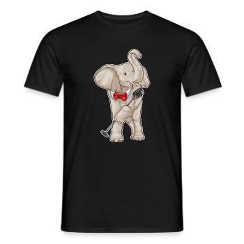 Elephant Singer Microphone Singing - Men's T-Shirt - black - Front - AI Model Male 178 light (178cm)