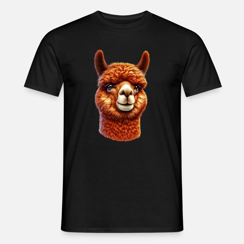 Alpaka - Männer T-Shirt - Schwarz