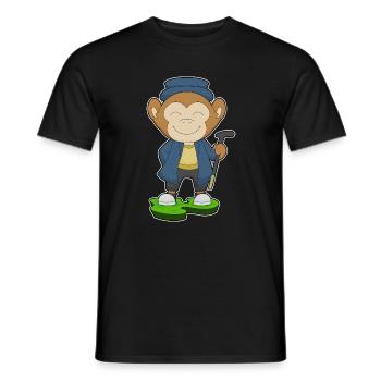 Affe Rentner Gehstock - Männer T-Shirt - Schwarz - Vorne - AI Model Male 178 light (178cm)