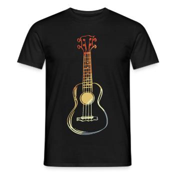 Ukulele Sketch Retro Style - Men's T-Shirt - black - Front - AI Model Male 178 light (178cm)