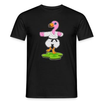 Flamingo Karate Kampfsport  - Männer T-Shirt - Schwarz - Vorne - AI Model Male 178 light (178cm)
