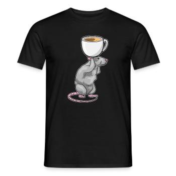Tasse à café souris - T-shirt homme - noir - Devant - AI Model Male 178 light (178cm)