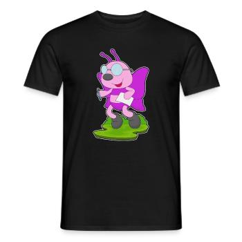 École papier des élèves papillons - T-shirt homme - noir - Devant - AI Model Male 178 light (178cm)
